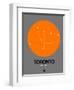 Toronto Orange Subway Map-NaxArt-Framed Art Print