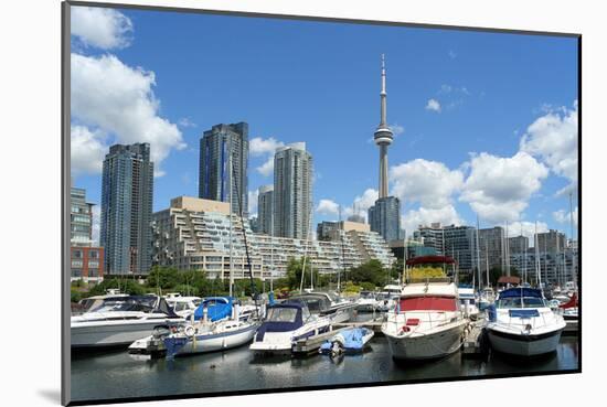 Toronto Skyline and Marina-null-Mounted Art Print