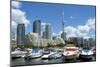 Toronto Skyline and Marina-null-Mounted Art Print