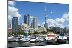 Toronto Skyline and Marina-null-Mounted Art Print