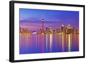 Toronto Skyline at Dusk-Brad Smith-Framed Photographic Print