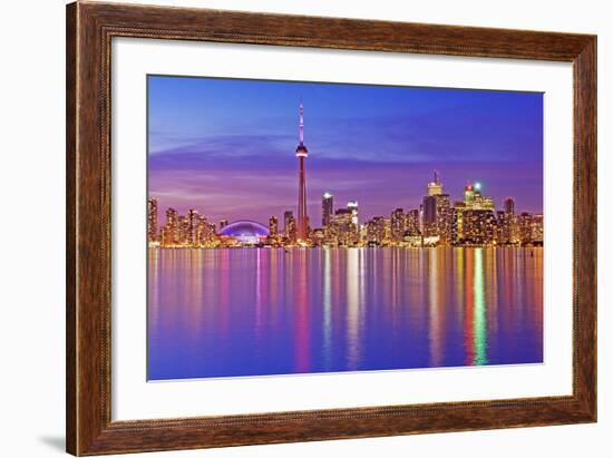 Toronto Skyline at Dusk-Brad Smith-Framed Photographic Print