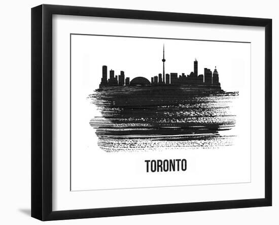 Toronto Skyline Brush Stroke - Black II-NaxArt-Framed Art Print
