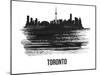 Toronto Skyline Brush Stroke - Black II-NaxArt-Mounted Art Print