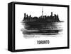 Toronto Skyline Brush Stroke - Black II-NaxArt-Framed Stretched Canvas