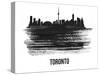 Toronto Skyline Brush Stroke - Black II-NaxArt-Stretched Canvas