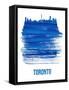 Toronto Skyline Brush Stroke - Blue-NaxArt-Framed Stretched Canvas