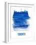 Toronto Skyline Brush Stroke - Blue-NaxArt-Framed Art Print