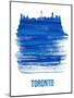 Toronto Skyline Brush Stroke - Blue-NaxArt-Mounted Art Print