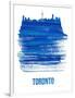 Toronto Skyline Brush Stroke - Blue-NaxArt-Framed Art Print