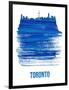 Toronto Skyline Brush Stroke - Blue-NaxArt-Framed Art Print