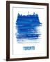 Toronto Skyline Brush Stroke - Blue-NaxArt-Framed Art Print