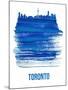 Toronto Skyline Brush Stroke - Blue-NaxArt-Mounted Art Print