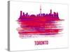 Toronto Skyline Brush Stroke - Red-NaxArt-Stretched Canvas