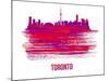 Toronto Skyline Brush Stroke - Red-NaxArt-Mounted Art Print