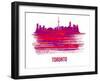 Toronto Skyline Brush Stroke - Red-NaxArt-Framed Art Print