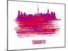 Toronto Skyline Brush Stroke - Red-NaxArt-Mounted Art Print