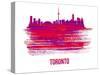 Toronto Skyline Brush Stroke - Red-NaxArt-Stretched Canvas