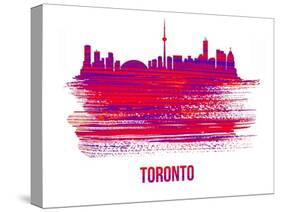 Toronto Skyline Brush Stroke - Red-NaxArt-Stretched Canvas