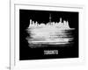 Toronto Skyline Brush Stroke - White-NaxArt-Framed Art Print