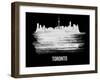 Toronto Skyline Brush Stroke - White-NaxArt-Framed Art Print