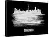 Toronto Skyline Brush Stroke - White-NaxArt-Framed Stretched Canvas