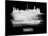 Toronto Skyline Brush Stroke - White-NaxArt-Stretched Canvas