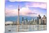 Toronto Skyline Center Island-null-Mounted Premium Giclee Print