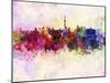 Toronto Skyline in Watercolor Background-paulrommer-Mounted Art Print