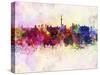 Toronto Skyline in Watercolor Background-paulrommer-Stretched Canvas