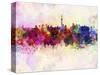 Toronto Skyline in Watercolor Background-paulrommer-Stretched Canvas