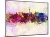 Toronto Skyline in Watercolor Background-paulrommer-Mounted Art Print