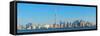 Toronto Skyline Panorama over Lake with Urban Architecture.-Songquan Deng-Framed Stretched Canvas