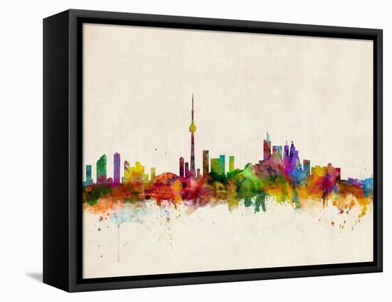 Toronto Skyline-Michael Tompsett-Framed Stretched Canvas