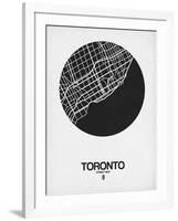 Toronto Street Map Black on White-NaxArt-Framed Art Print