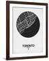 Toronto Street Map Black on White-NaxArt-Framed Art Print