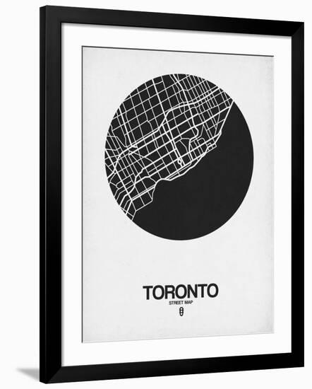 Toronto Street Map Black on White-NaxArt-Framed Art Print