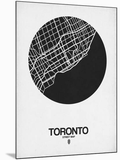 Toronto Street Map Black on White-NaxArt-Mounted Art Print