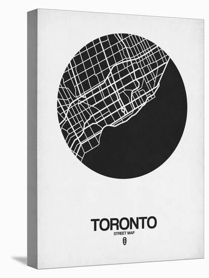 Toronto Street Map Black on White-NaxArt-Stretched Canvas