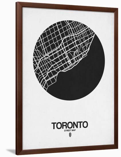 Toronto Street Map Black on White-NaxArt-Framed Art Print