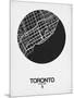 Toronto Street Map Black on White-NaxArt-Mounted Art Print