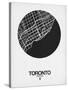 Toronto Street Map Black on White-NaxArt-Stretched Canvas