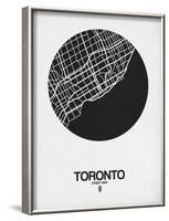 Toronto Street Map Black on White-NaxArt-Framed Art Print