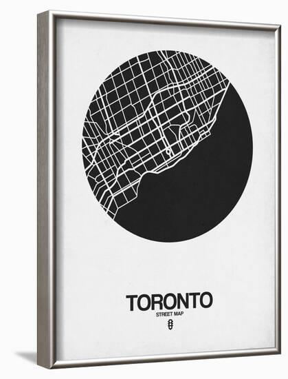 Toronto Street Map Black on White-NaxArt-Framed Art Print