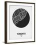 Toronto Street Map Black on White-NaxArt-Framed Art Print