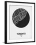 Toronto Street Map Black on White-NaxArt-Framed Art Print