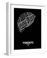 Toronto Street Map Black-NaxArt-Framed Art Print