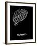 Toronto Street Map Black-NaxArt-Framed Art Print