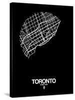 Toronto Street Map Black-NaxArt-Stretched Canvas