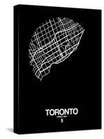 Toronto Street Map Black-NaxArt-Stretched Canvas